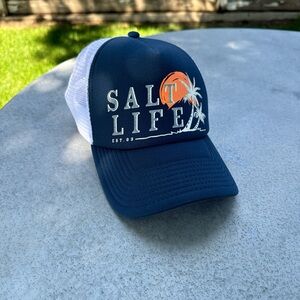 Salt Life navy and white trucker hat